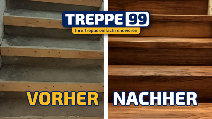 Betontreppe renovieren: Einfach verkleiden mit Vinyl (Video-Anleitung) - Betontreppe renovieren - Moderne Treppenverkleidung und neue Treppenstufen
