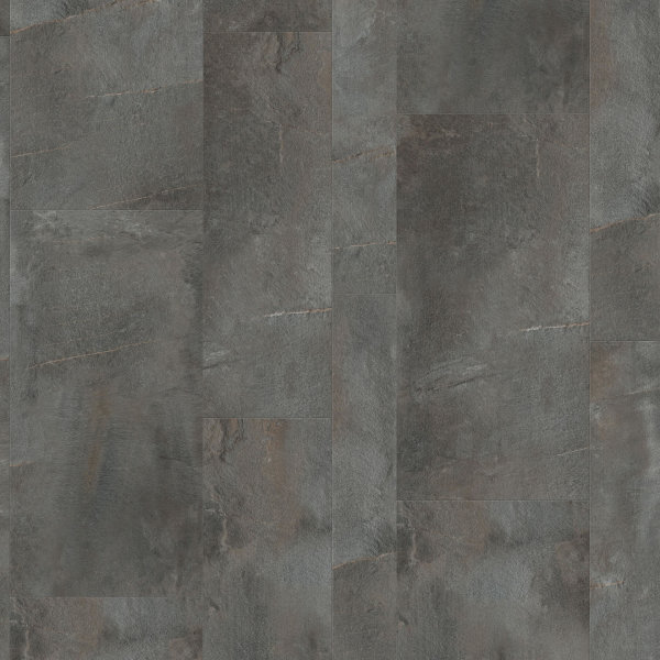 Treppenverkleidung aus Klick-Vinyl Gerflor Creation 70 mit Abdeckwinkel, Dekor Etna Dark