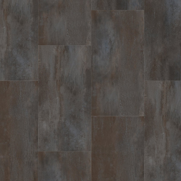 Treppenverkleidung aus Klick-Vinyl Gerflor Creation 70, Abdeckwinkel Überschub, Dekor Oxyd Iron