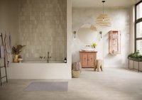 Treppenkante Typ Abdeckwinkel mit weiter Klick-Verbindung aus Wineo 1000 Purline zum Klicken Bioboden, Dekor Urban Concrete Light