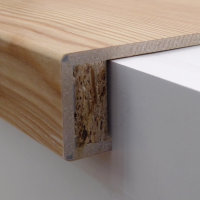 Treppenkante Typ Blocküberstand aus Wineo 1000 Purline zum Klicken Bioboden, Dekor Rustic Oak Taupe