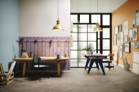 Treppenkante Typ Überschub aus Wineo 1000 Purline zum Klicken Multi-Layer Bioboden, Dekor Urban Concrete Smoke