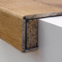 Treppenverkleidung aus Rigid-Klick-Vinyl XL-Diele mit Abdeckwinkel, Dekor Eiche Westerwald