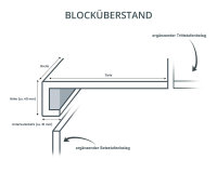 Treppenverkleidung aus Klebevinyl 0,55 mm Nutzschicht, Winkel: Blocküberstand, Planke Sunny Snow