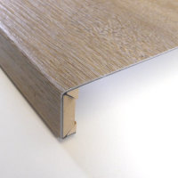 Treppenverkleidung aus Klebevinyl 0,55 mm Nutzschicht, Winkel: Blocküberstand, Fliese Tavla Beige