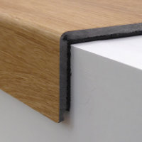 Treppenverkleidung Rigid Klick-Vinyl 0,3 mm Nutzschicht, Winkel: Abdeckwinkel mit Weiter-Klickverbindung, Planke Vivid Oak Nature