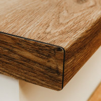 Treppenverkleidung/Treppenstufen aus Rigid-Klick-Vinyl Nutzschicht 0,55 mm Eiche Natur Living Abdeckwinkel