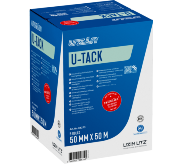 wutack Uzin U-Tack Universal-Sockelklebeband Trockenklebstoff für Materialien aus Textil, PVC, Kautschuk, Kautschuk, Linoleum für Belagsstreifen und Sockelleisten