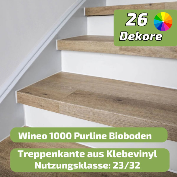 Treppenverkleidung/Treppenstufen aus Wineo 1000 Purline Bioboden zum Kleben
