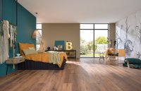 Treppenkante aus Wineo 1000 wood XL zum Kleben Bioboden Winkel: Blocküberstand, Purline Rustic Oak Nougat