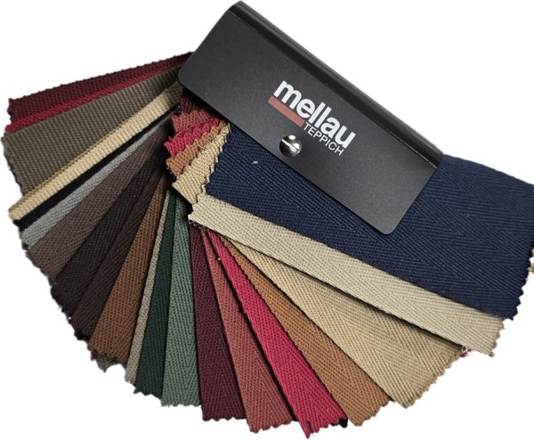 wme-BW-Band Mellau Teppichläufer Baumwollband uni Fischgrat/ Leinenstruktur Sisal Einfassungen