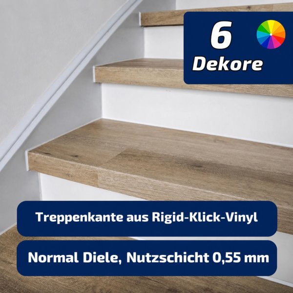 Treppenverkleidung/Treppenstufen aus Rigid-Klick-Vinyl Nutzschicht 0,55 mm