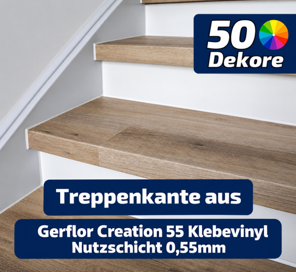 Treppenverkleidung aus Gerflor Creation 55 Klebe-Vinyl